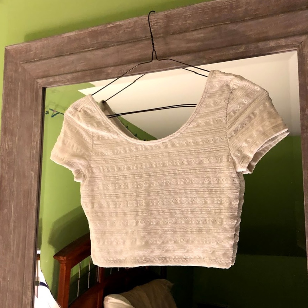 Aeropostale White Lace Crop Top